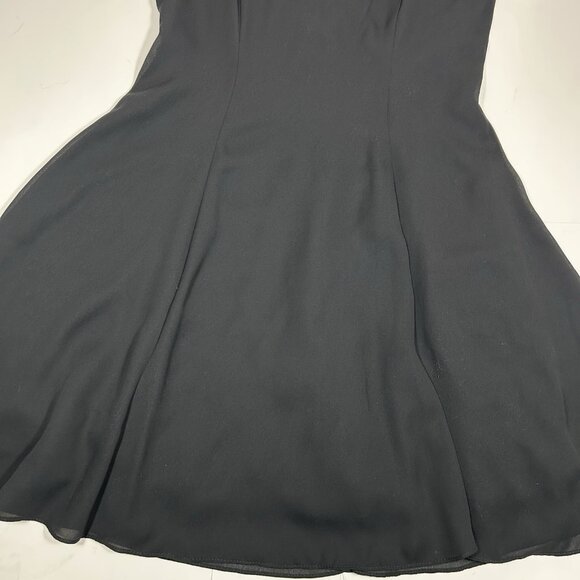 Vtg Unbranded Women Black Open Back Spaghetti Strap Short Dress Fit & Flare L ?! - Picture 5 of 10